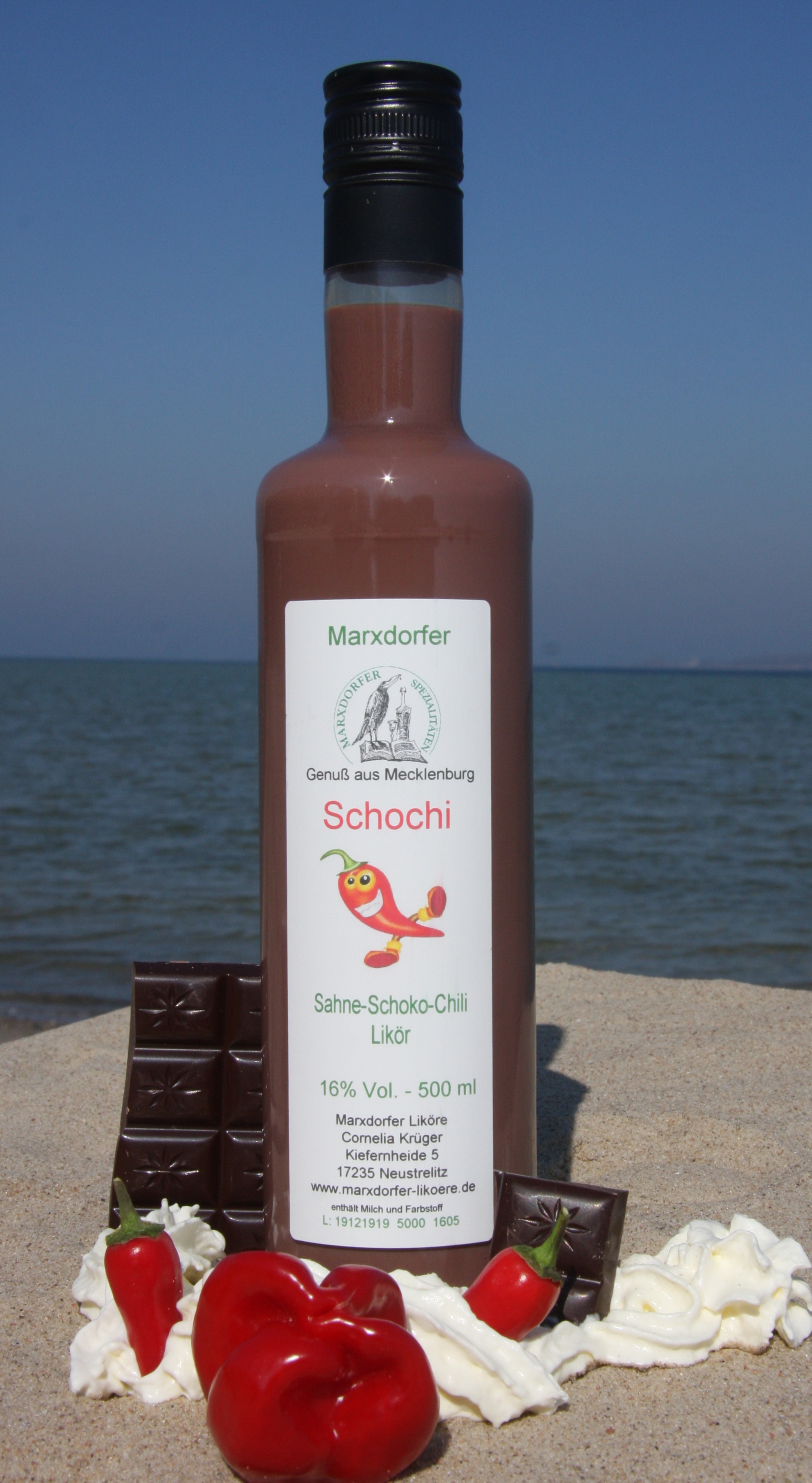 Schochi 16 % Vol. Sahne-Schoko-Chili | Onlineshop | Marxdorfer Liköre
